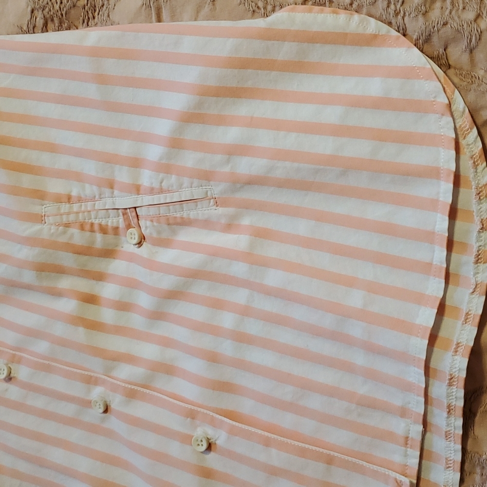 Thalian Xtract Button Down Orange Striped Shirt - image 8